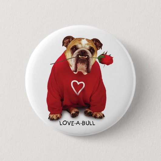LOVE-A-BULL Pin Ronde Button 5,7 Cm (Voorkant)