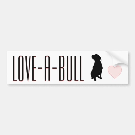 Love-A-Bull Pitbull Bumpersticker (Voorkant)