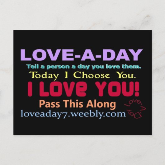 Love-a-Day Briefkaarten (Voorkant)