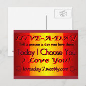 Love A Day Postcard Briefkaart (Voorkant / Achterkant)