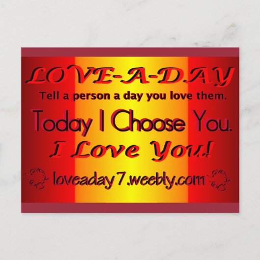 Love A Day Postcard Briefkaart (Voorkant)