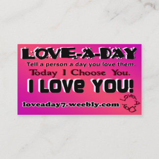 Love A Day Visitekaartje