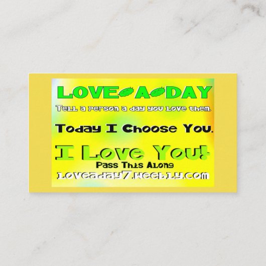 Love-a-Day Visitekaartjes (Achterkant)