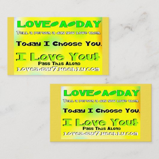 Love-a-Day Visitekaartjes (Voorkant / Achterkant)