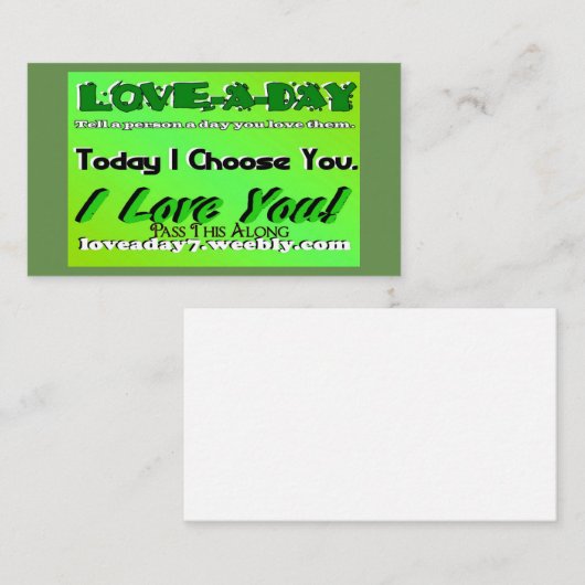 Love-a-Day Visitekaartjes (Voorkant / Achterkant)