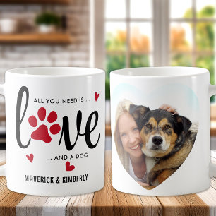 Love & a Dog Custom Heart Schattige Pet Photo Vale Koffiemok