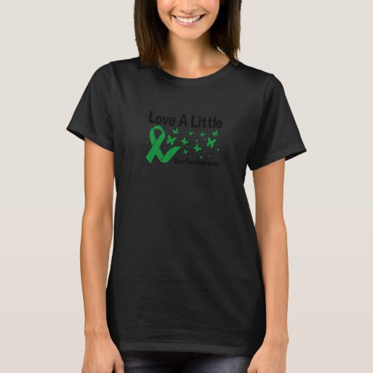 Love A Little Green Ribbon Butterfly Dwarfism Awar T-shirt (Voorkant)