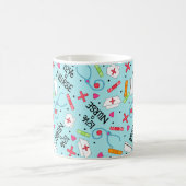 Love A Nurse Art Turquoise Blue with Nurse Design Koffiemok (Center)
