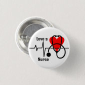 Love a Nurse Heart & Stethoscoop Ontwerp Ronde Button 3,2 Cm (Voorkant /achterkant)