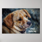 Love A Shelter Dog Art Poster (Voorkant)