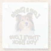 Love A Sheltie Glazen Onderzetter (Achterkant)