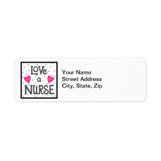 Love A Zurse Words Return Address Black White Etiket