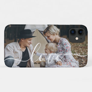 'Love' Aangepaste familiefoto met aangepaste naam Case-Mate iPhone Case