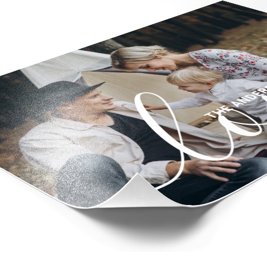 'Love' Aangepaste familiefoto met eigen naam Foto Afdruk (Hoek)