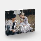 'Love' Aangepaste familiefoto met eigen naam Fotoblokken (Links)