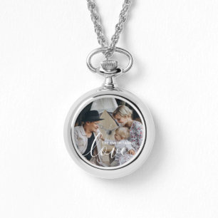 'Love' Aangepaste familiefoto met eigen naam Horloge