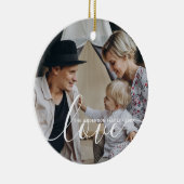 'Love' Aangepaste familiefoto met eigen naam Keramisch Ornament (Rechts)