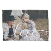 'Love' Aangepaste familiefoto met eigen naam Kussensloop (Voorkant)