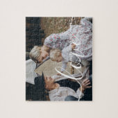 'Love' Aangepaste familiefoto met eigen naam Legpuzzel (Verticaal)