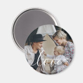 'Love' Aangepaste familiefoto met eigen naam Magneet (Voorkant / Achterkant)