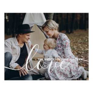 'Love' Aangepaste familiefoto met eigen naam Perfect Poster