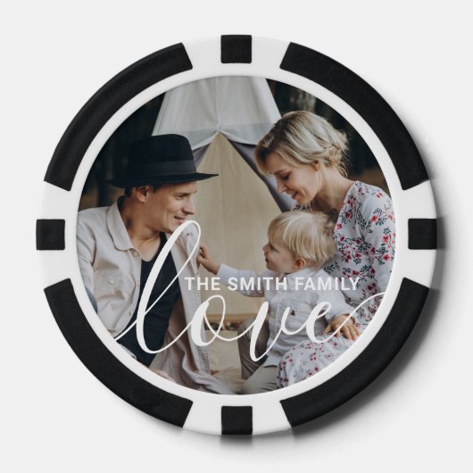 'Love' Aangepaste familiefoto met eigen naam Poker Chips (Voorkant)
