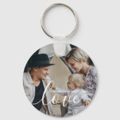 'Love' Aangepaste familiefoto met eigen naam Sleutelhanger (Voorkant)