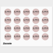 LOVE aangepaste foto op Stusty Pink Ronde Sticker (Vel)