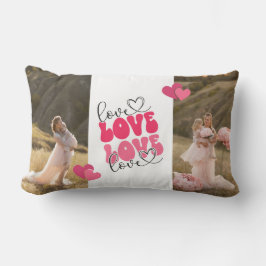 LOVE Aangepaste Foto's Harten Valentijnsdag Kussen