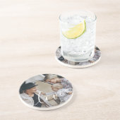 'Love' aangepaste gezinsfoto met eigen naam Zandsteen Onderzetter (Zijkant)