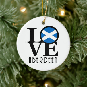 LOVE Aberdeen Scotland Keramisch Ornament