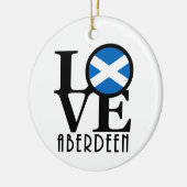 LOVE Aberdeen Scotland Keramisch Ornament (Links)