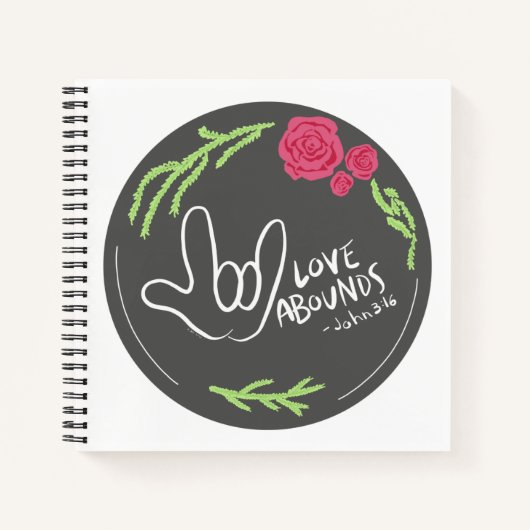 Love Abounds Floral ASL Notebook Notitieboek (Voorkant)