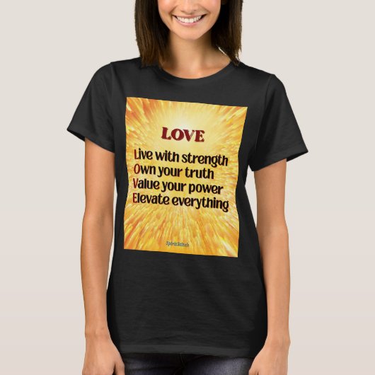 LOVE Acroniem Inspirerend Vrouwen T-Shirt (Voorkant)