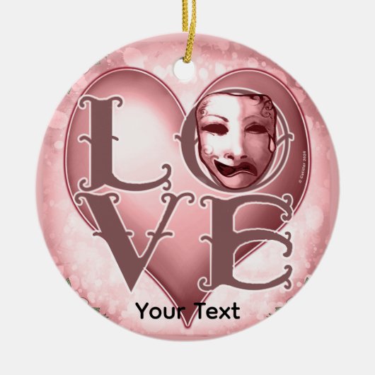LOVE Acteur Masker  Keramisch Ornament (Voorkant)