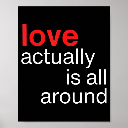 Love Actually Is All Around Funny Quote Family Mat Poster (Voorkant)