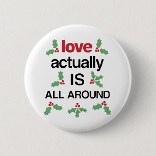 Love Actually Is All Around Schattige Vakantie Cit Ronde Button 5,7 Cm
