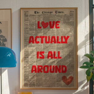 Love Actually Is All Around Vintage Muurposter Poster