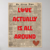 Love Actually Is All Around Vintage Wall Poster (Voorkant)