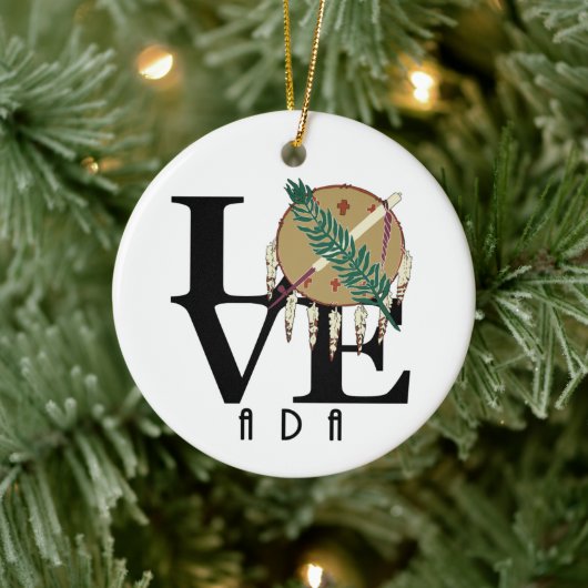 LOVE Ada Oklahoma Keramisch Ornament (Boom)