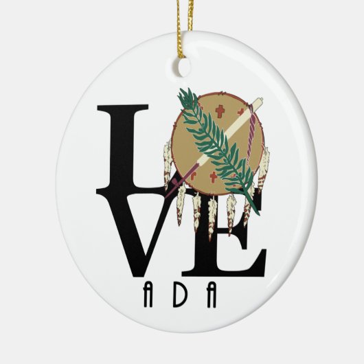 LOVE Ada Oklahoma Keramisch Ornament (Links)