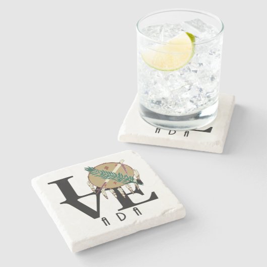 LOVE Ada Oklahoma Stenen Onderzetter (Zijkant)