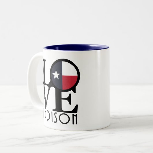 LOVE Addison 11oz Tweekleurige Koffiemok (Voorkant links)