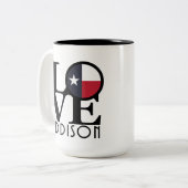 LOVE Addison Texas 15 oz Tweekleurige Koffiemok (Voorkant links)