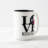 LOVE Addison Texas 15 oz Tweekleurige Koffiemok (Voorkant rechts)