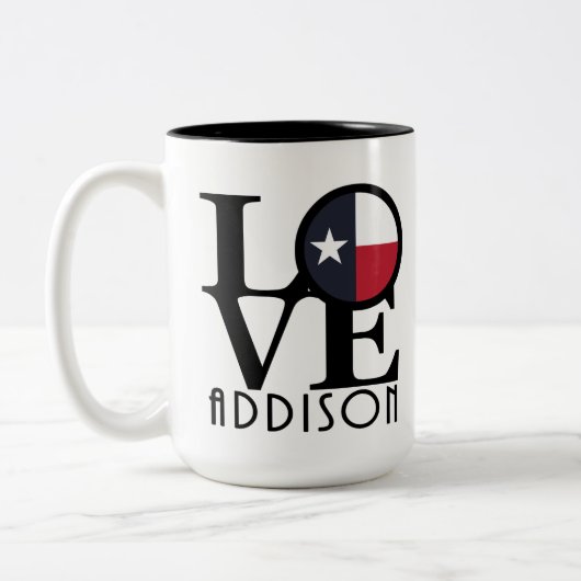 LOVE Addison Texas 15 oz Tweekleurige Koffiemok (Links)
