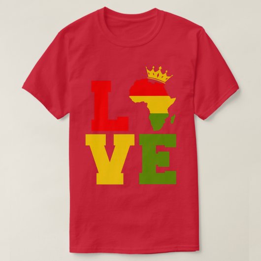 Love Africa Black History Maand 2022 African Ameri T-shirt (Design voorkant)