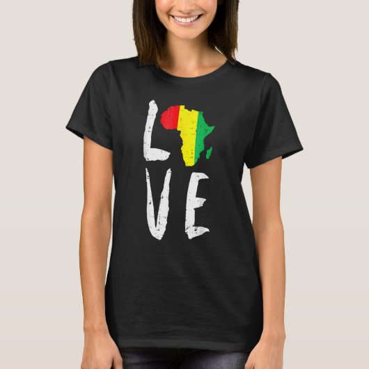 Love Africa Black History Maand African American M T-shirt (Voorkant)