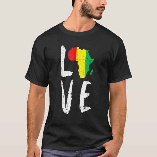 Love Africa Black History Maand African American M T-shirt (Voorkant)