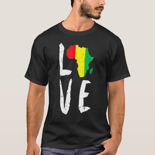 Love Africa Black History Maand African American M T-shirt (Voorkant)